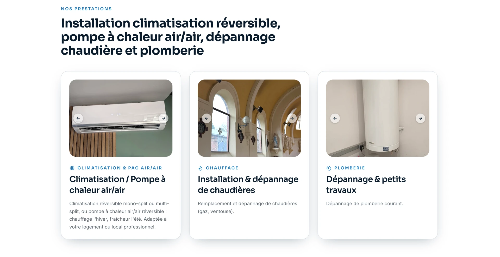 Exemple de site réalisé — Chauffage & climatisation
